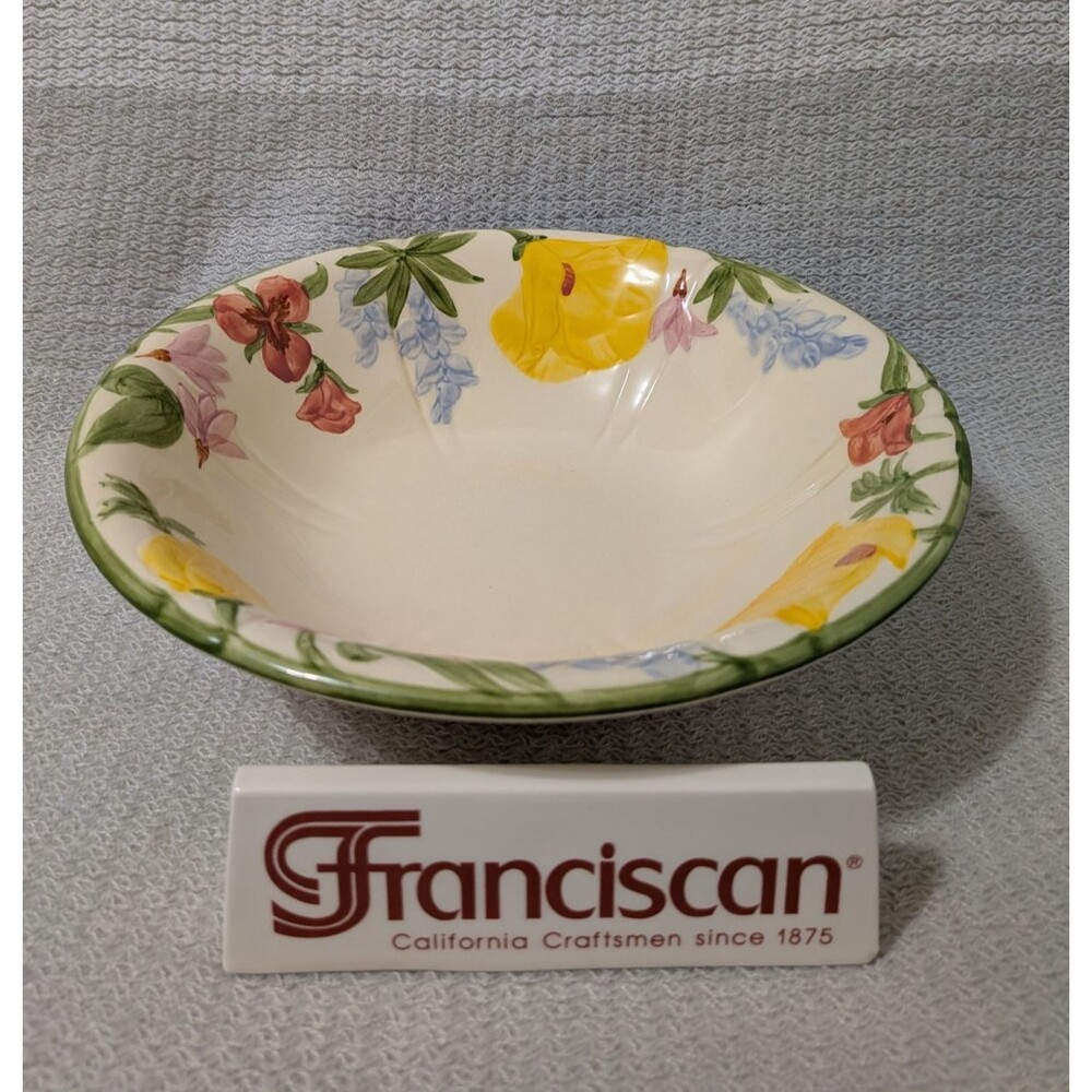 FRANCISCAN WILDFLOWER 8.5" Serving Bowl Veg Made in USA Vintage 1942-45 RARE